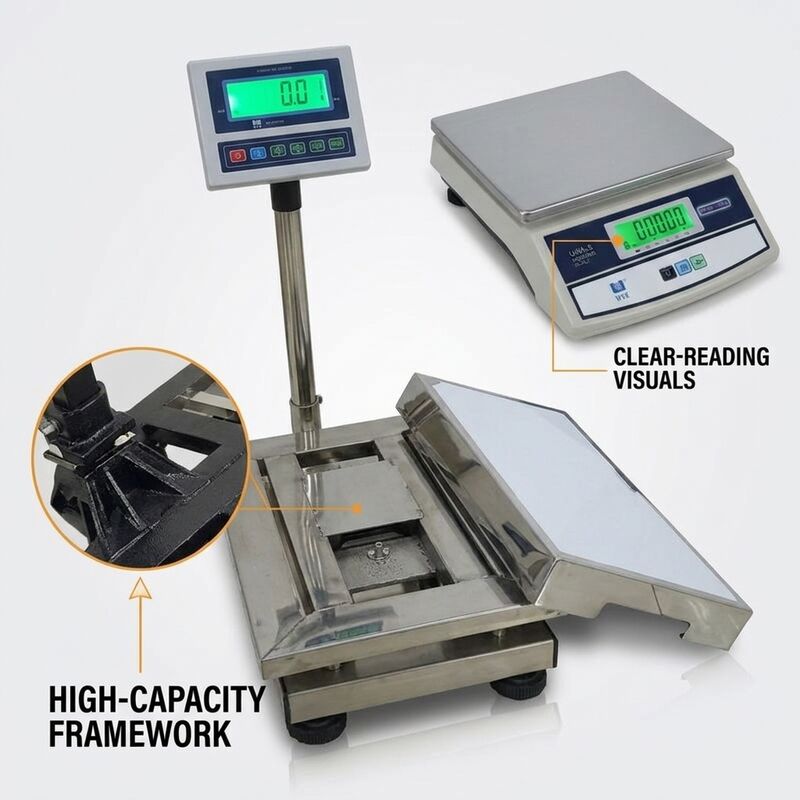Portable Digital Weighing Scale 100kg Folding Platform Battery Operated Carry Handle
